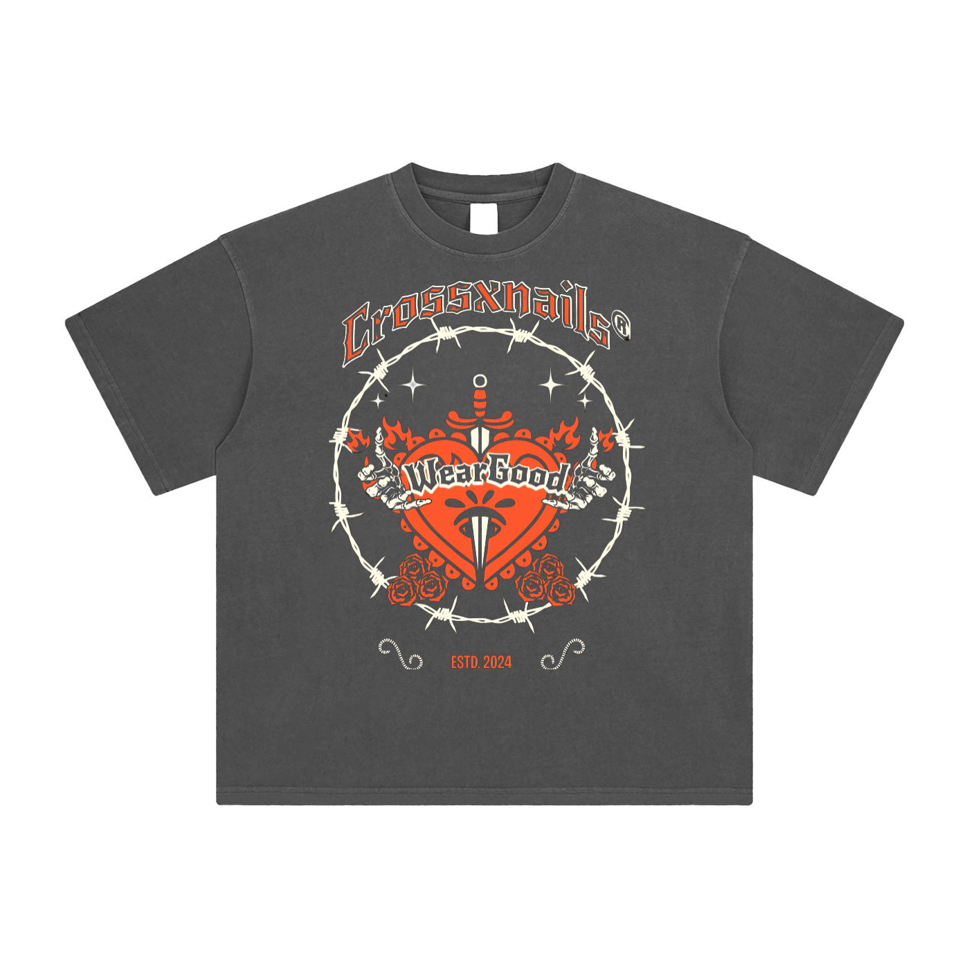 Enzyme Washed T-Shirt - Crossxnails Weargood