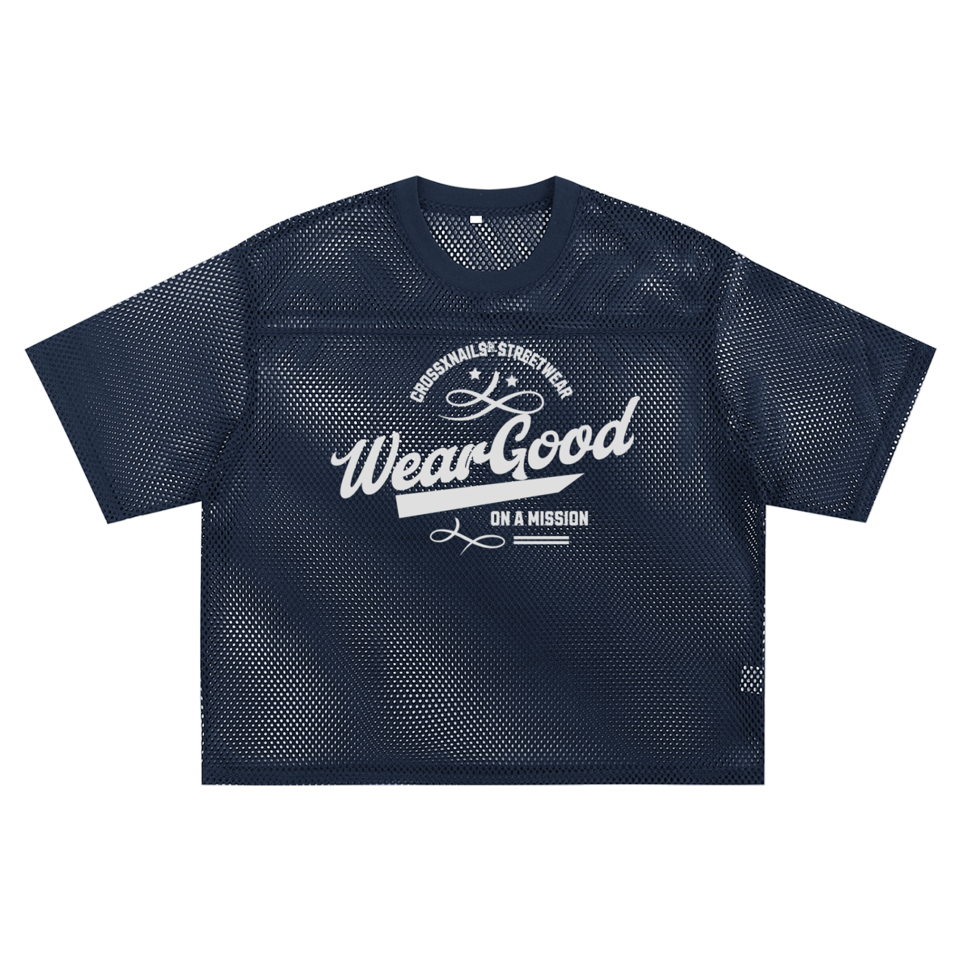 WearXGood Boxy Net T-Shirt - Unisex Streetwear, Breathable Mesh, Casual Fit - Crossxnails Weargood
