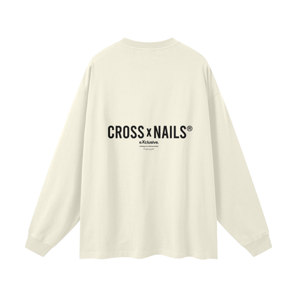 Streetwear Unisex 305G FOG 100% Cotton Long Sleeve Tee - Crossxnails Weargood