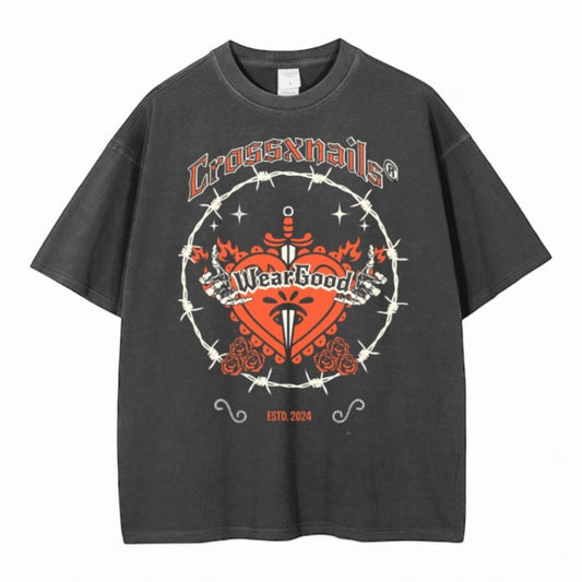 Wear X Good Vintage Wash T-Shirt – Premium Heavyweight Cotton, Timeless Oversized Fit - Crossxnails Weargood