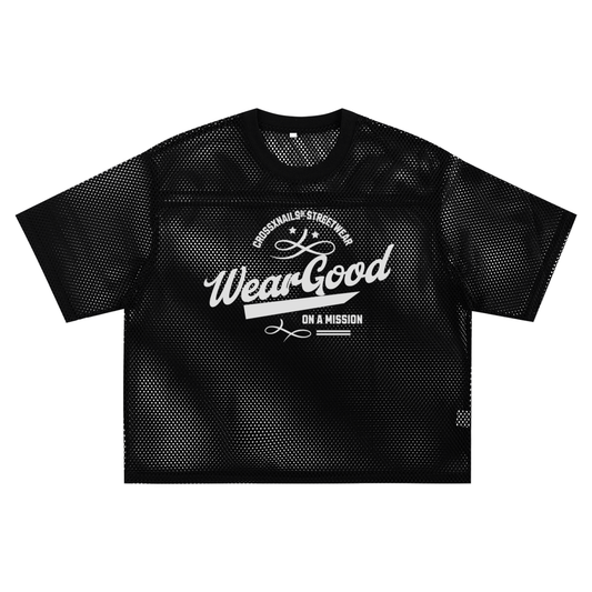 WearXGood Boxy Net T-Shirt - Unisex Streetwear, Breathable Mesh, Casual Fit - Crossxnails Weargood