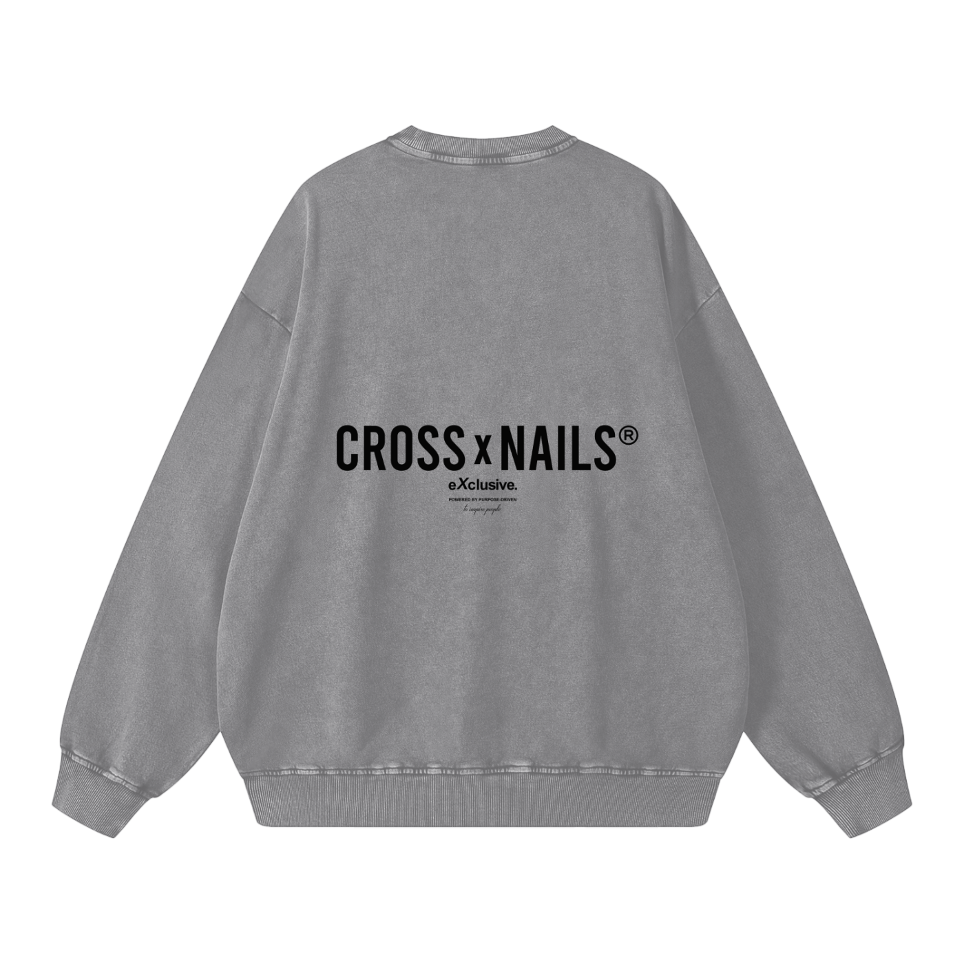 Acid Wash Oversize Sweatshirt - 360 GSM - Crossxnails Weargood