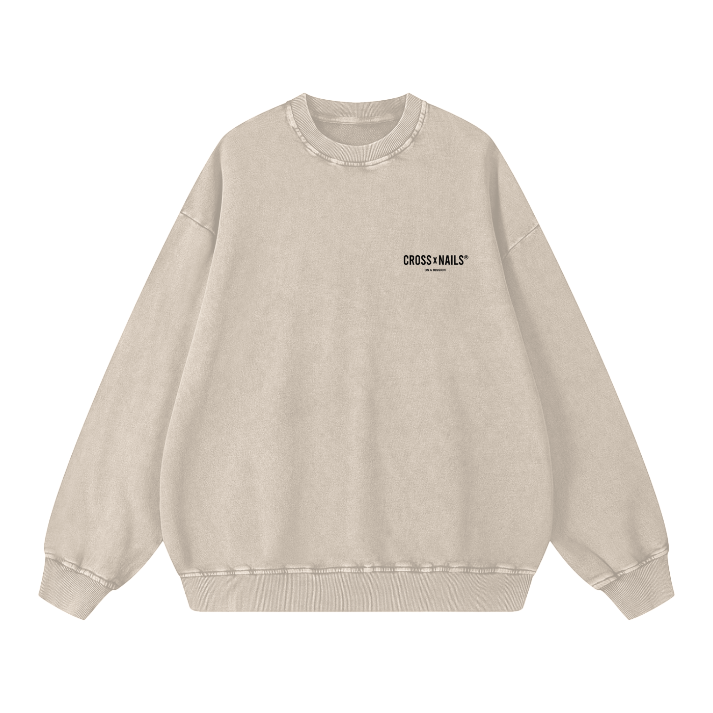 Acid Wash Oversize Sweatshirt - 360 GSM - Crossxnails Weargood