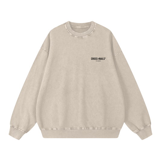 Acid Wash Oversize Sweatshirt - 360 GSM - Crossxnails Weargood