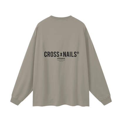 Streetwear Unisex 305G FOG 100% Cotton Long Sleeve Tee - Crossxnails Weargood