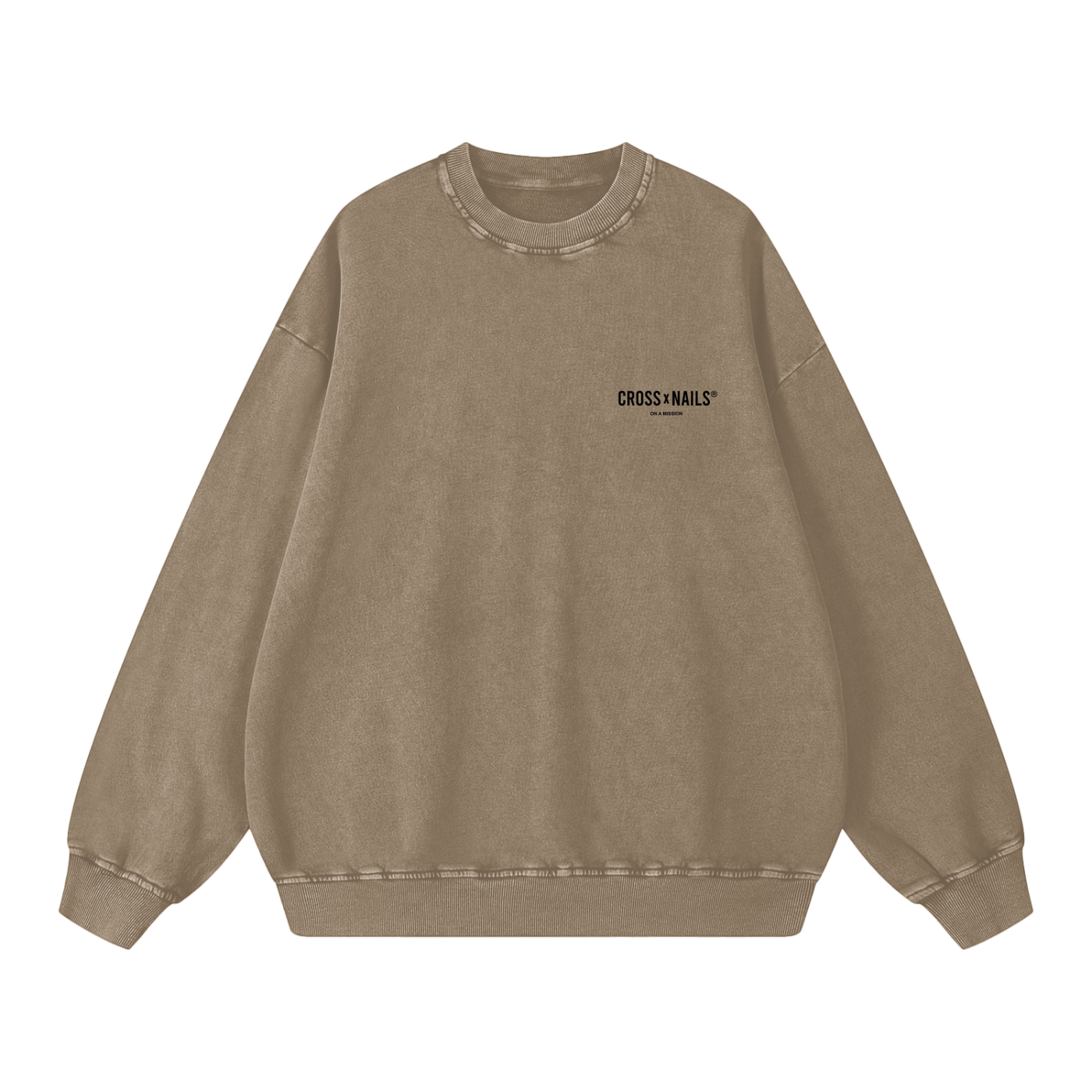 Acid Wash Oversize Sweatshirt - 360 GSM - Crossxnails Weargood