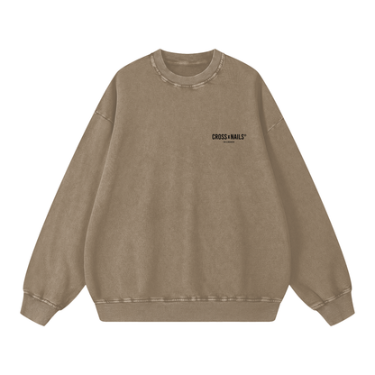 Acid Wash Oversize Sweatshirt - 360 GSM - Crossxnails Weargood
