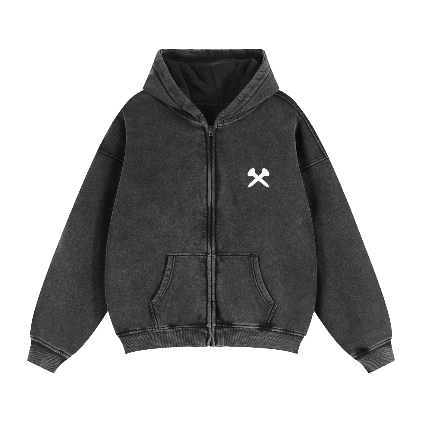 OFF THE CROSS Zip-Up Boxy Hoodie