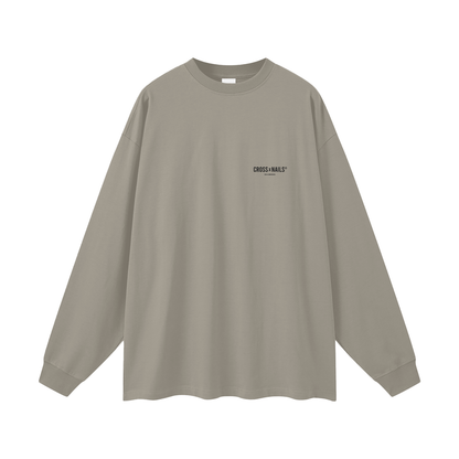 Streetwear Unisex 305G FOG 100% Cotton Long Sleeve Tee - Crossxnails Weargood
