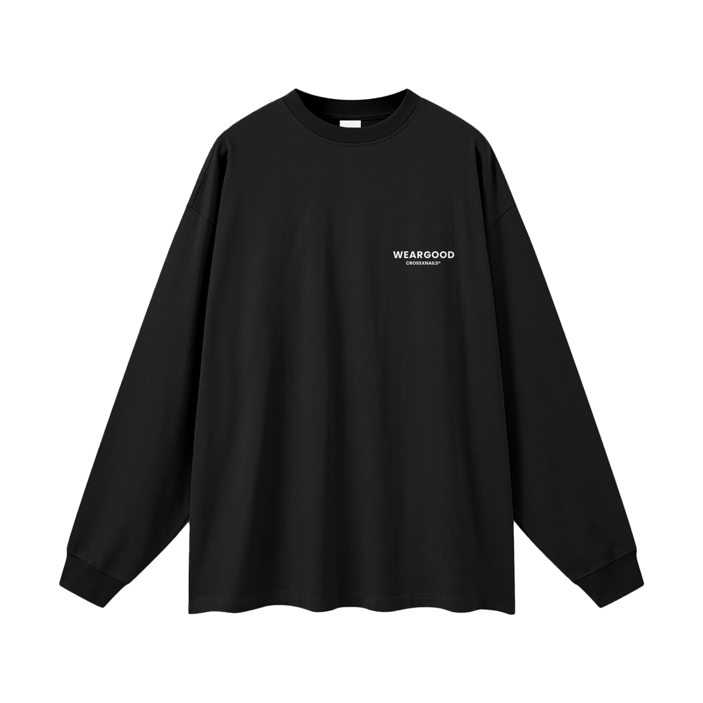 Crossxnails WearGood oversized unisex t-shirt in black, perfect for Christian streetwear UK. Available in Ipswich online shop.